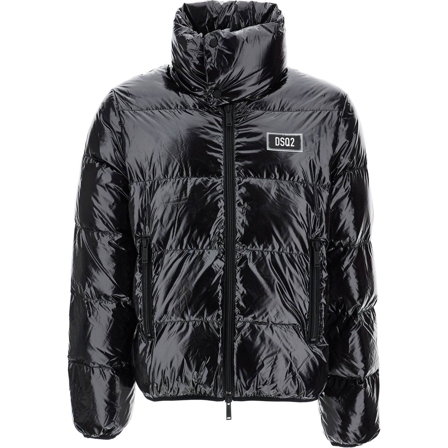 Dsquared2 lightweight black padded nylon jacket with high collar Jackets Dsquared2