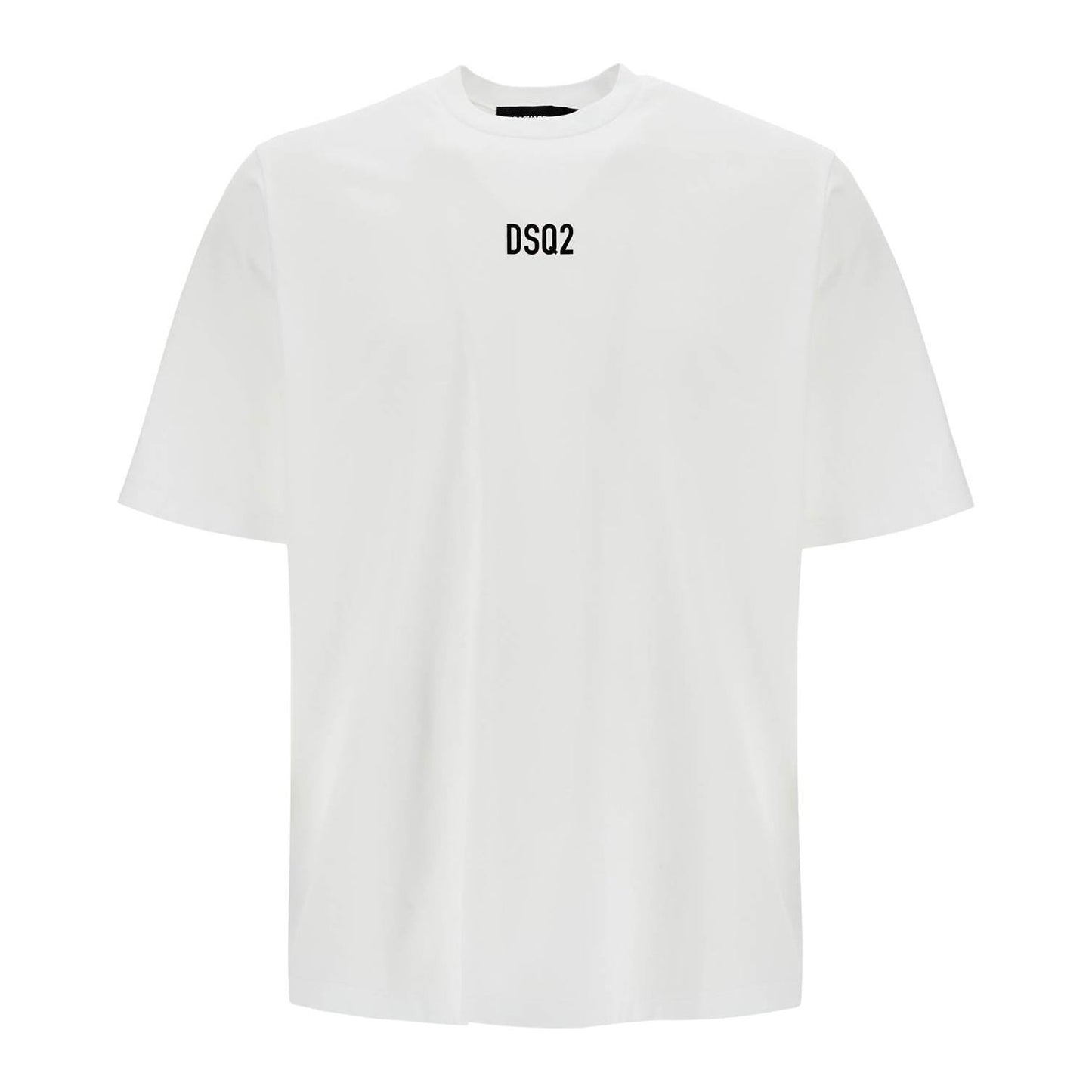 Dsquared2 white cotton t-shirt with dsq2 logo Topwear Dsquared2