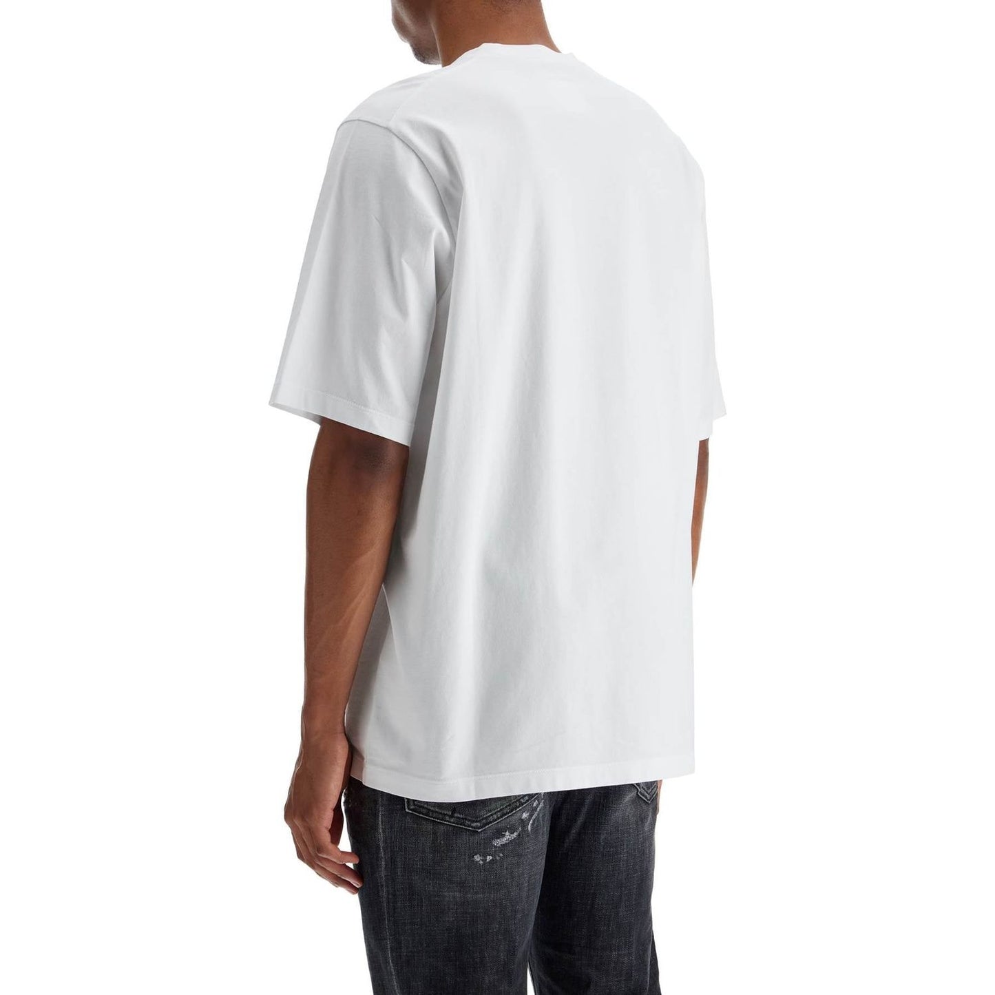 Dsquared2 white cotton t-shirt with dsq2 logo Topwear Dsquared2