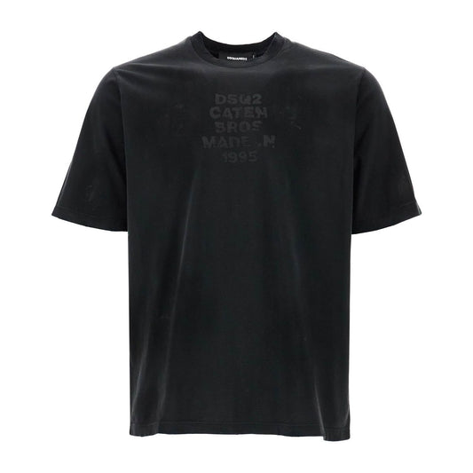 Dsquared2 dark grey cotton t-shirt with logo print