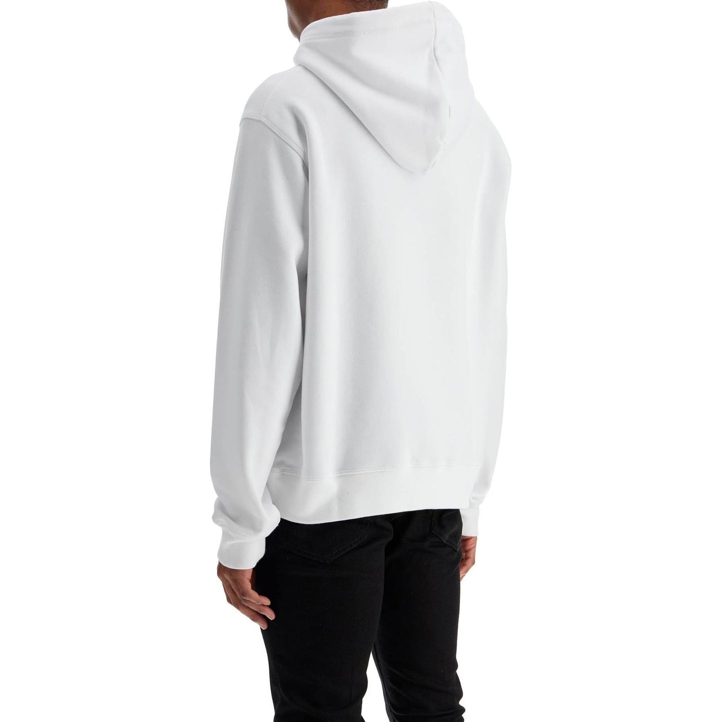 Dsquared2 white cotton hoodie with embroidered logo Topwear Dsquared2