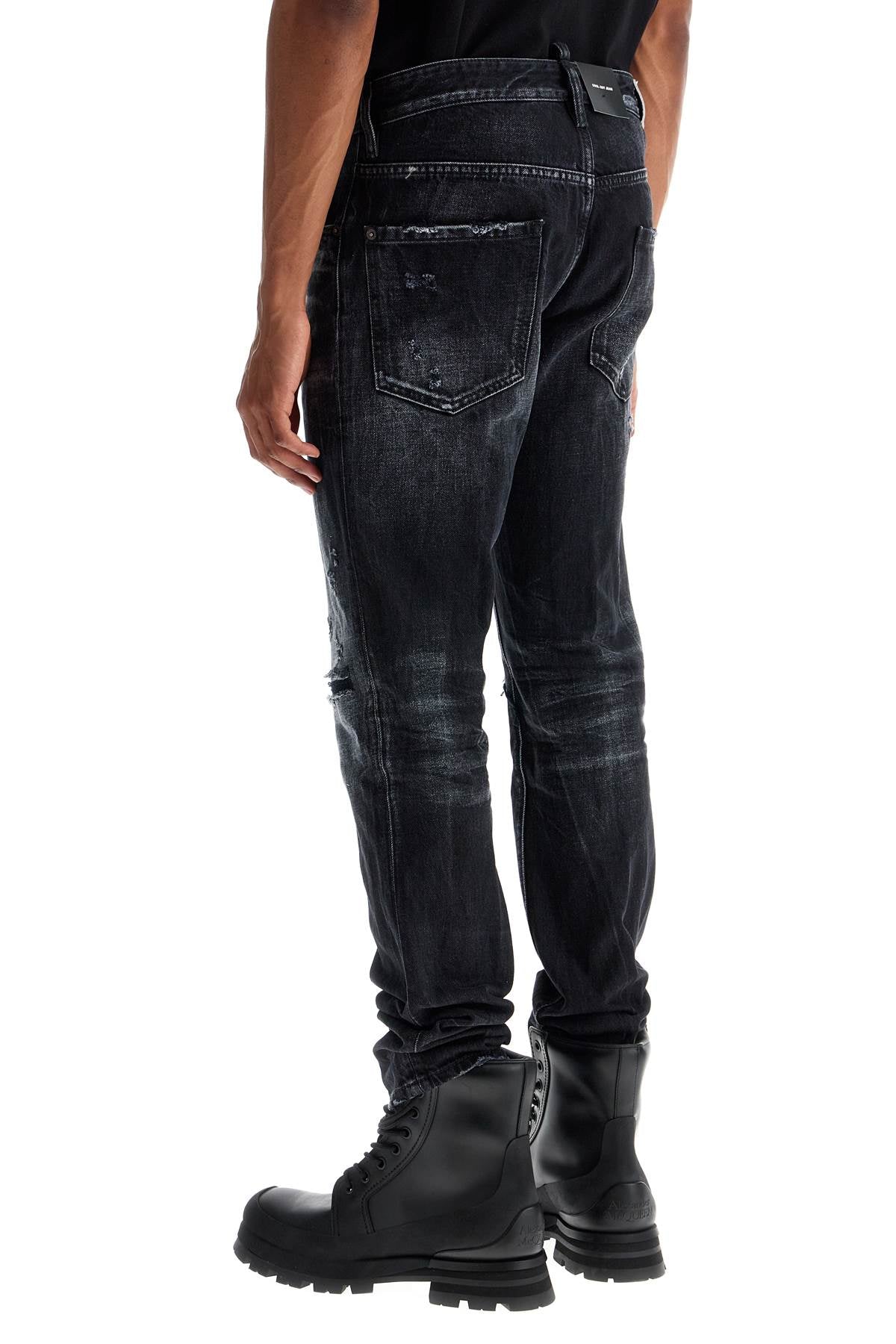 Dsquared2 jeans in cotone nero con effetto vintage Jeans Dsquared2