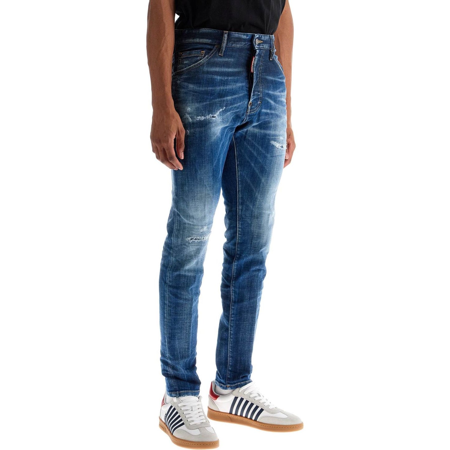 Dsquared2 navy blue cotton jeans with worn effect 5 pockets Jeans Dsquared2