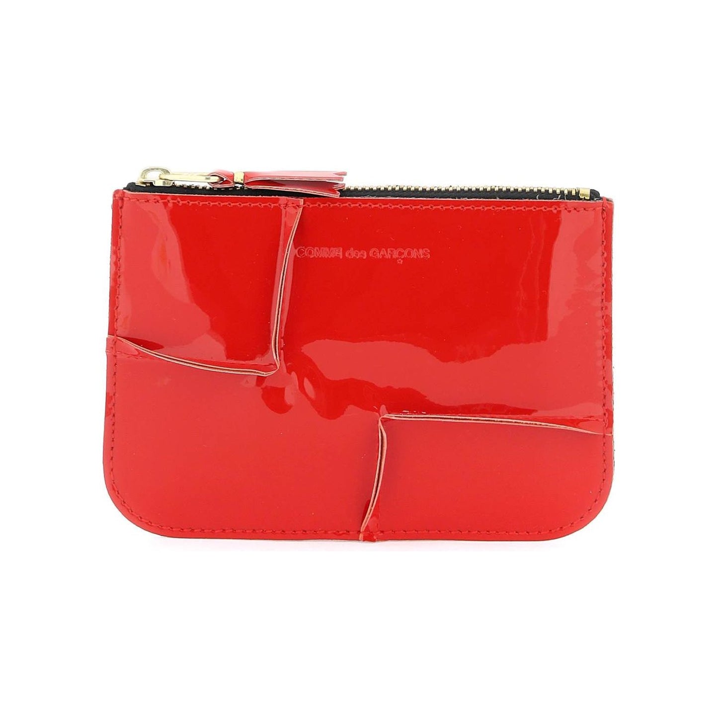 Comme Des Garcons Wallet zip around patent leather wallet with zipper