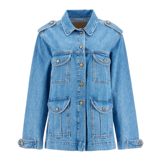 Blaze Milano light blue cotton military safari jacket with multiple pockets Jackets Blaze Milano