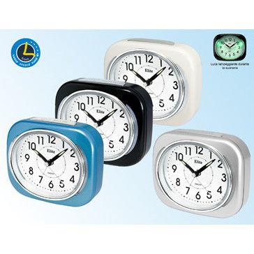 ELITE SVEGLIA ANALOGICA NERA / BLACK ALARM CLOCK CLOCKS,Sveglia