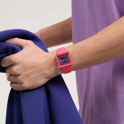 SWATCH Mod. SQUARELY BERRY READY STOCKED WATCHES,Wristwatch
