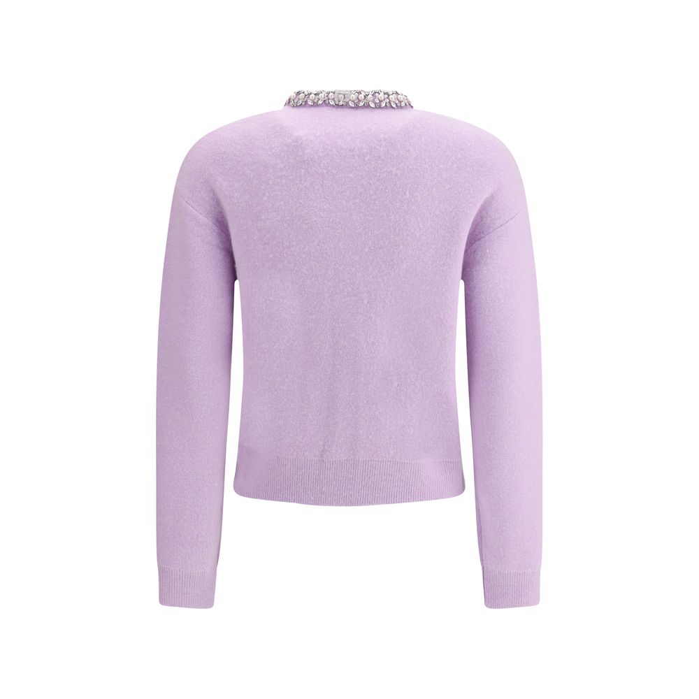 Self-Portrait Purple Viscose Cardigan Self-Portrait