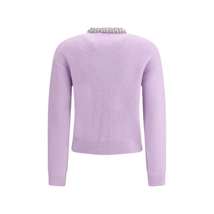 Self-Portrait Purple Viscose Cardigan Self-Portrait