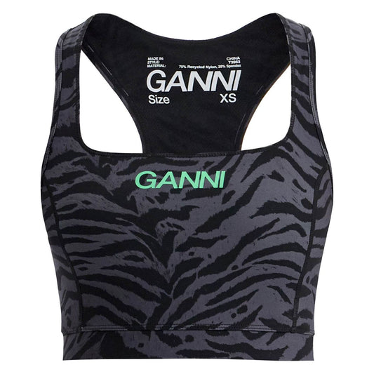 Ganni sporty animal print top