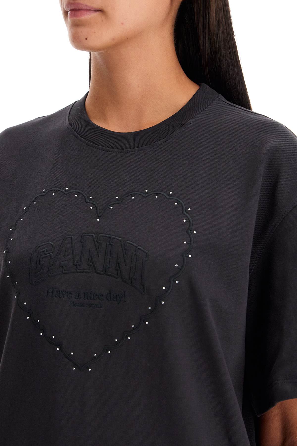 Ganni embroidered oversized t Topwear Ganni