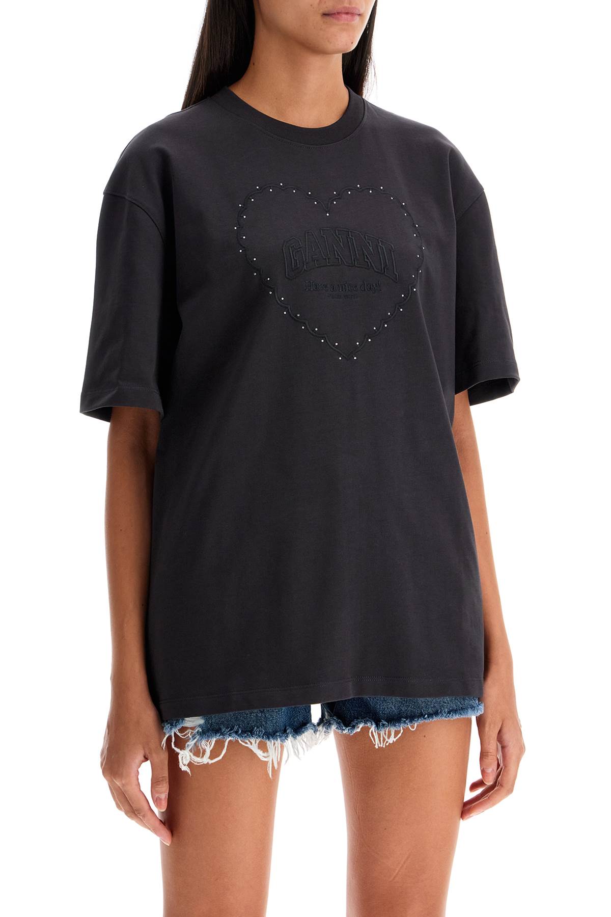 Ganni embroidered oversized t Topwear Ganni