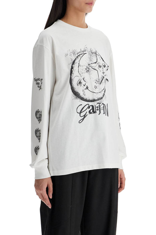 Ganni long-sleeved t-shirt with graphic print Topwear Ganni