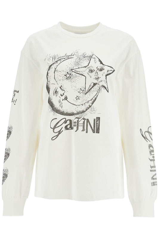 Ganni long-sleeved t-shirt with graphic print Topwear Ganni