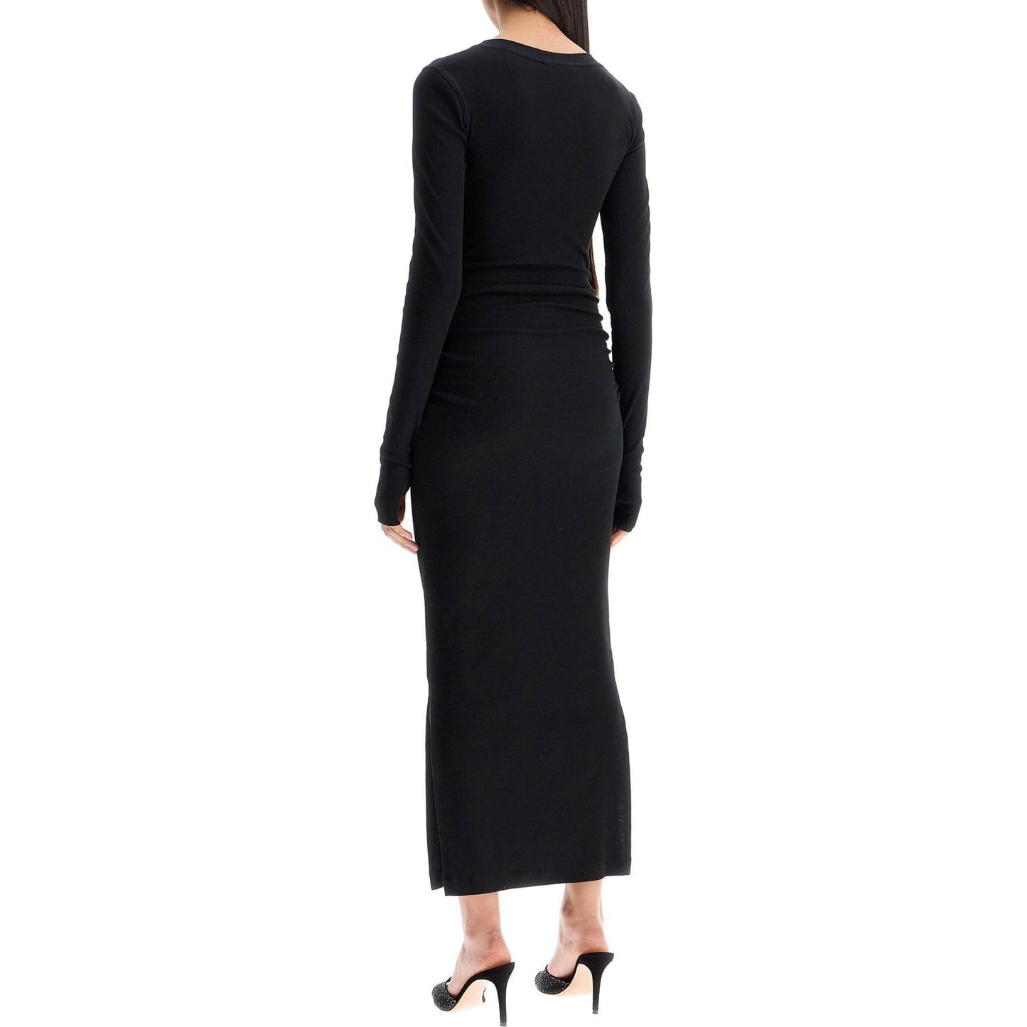 Ganni long ribbed jersey dress Dresses Ganni