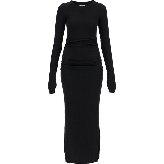 Ganni long ribbed jersey dress with nine words Dresses Ganni