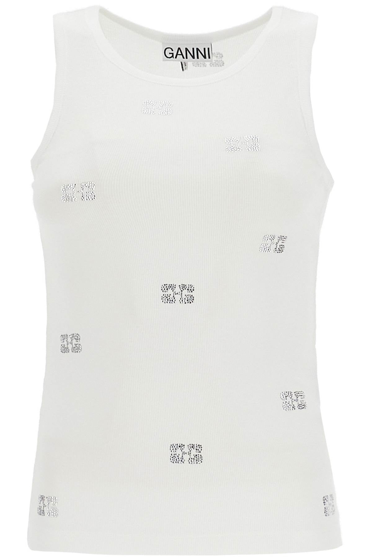 Ganni tank top with micro rhinest Topwear Ganni