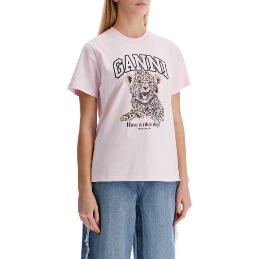 Ganni leopard print t-shirt with Topwear Ganni