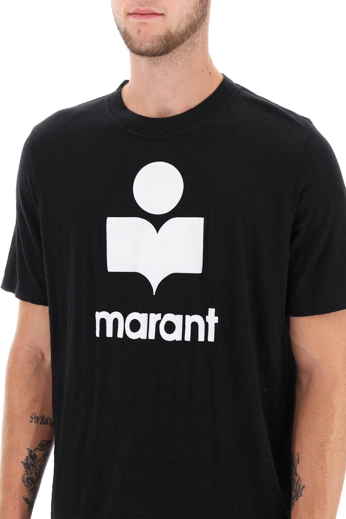 Marant karman linen logo t-shirt Topwear Marant