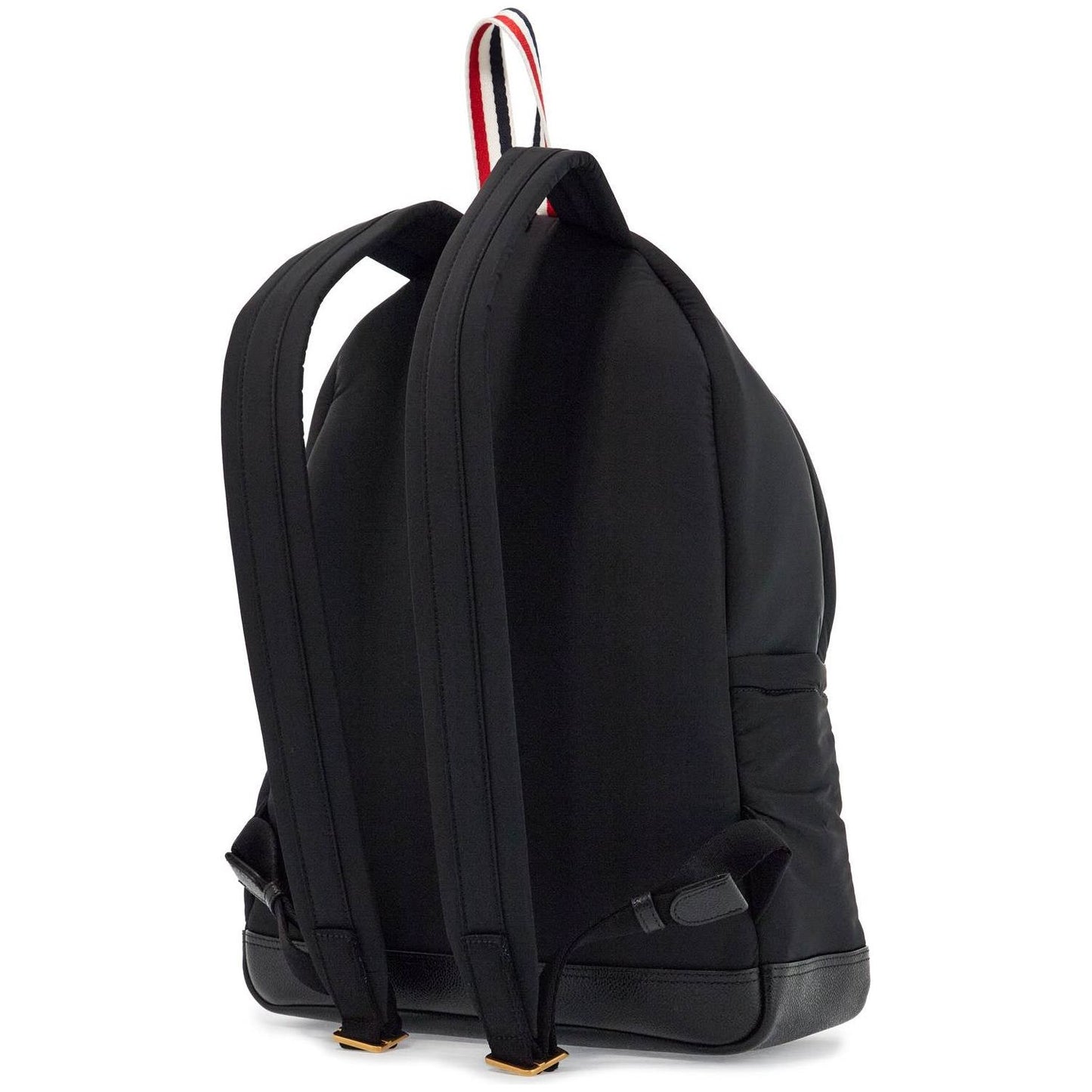 Thom Browne black multipocket backpack in polyester and leather with adjustable straps