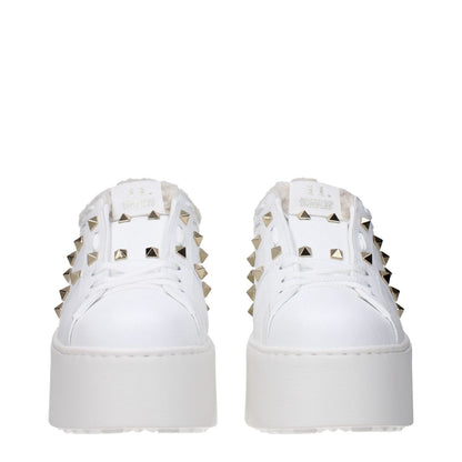 Valentino Garavani White Leather Platform Sneakers