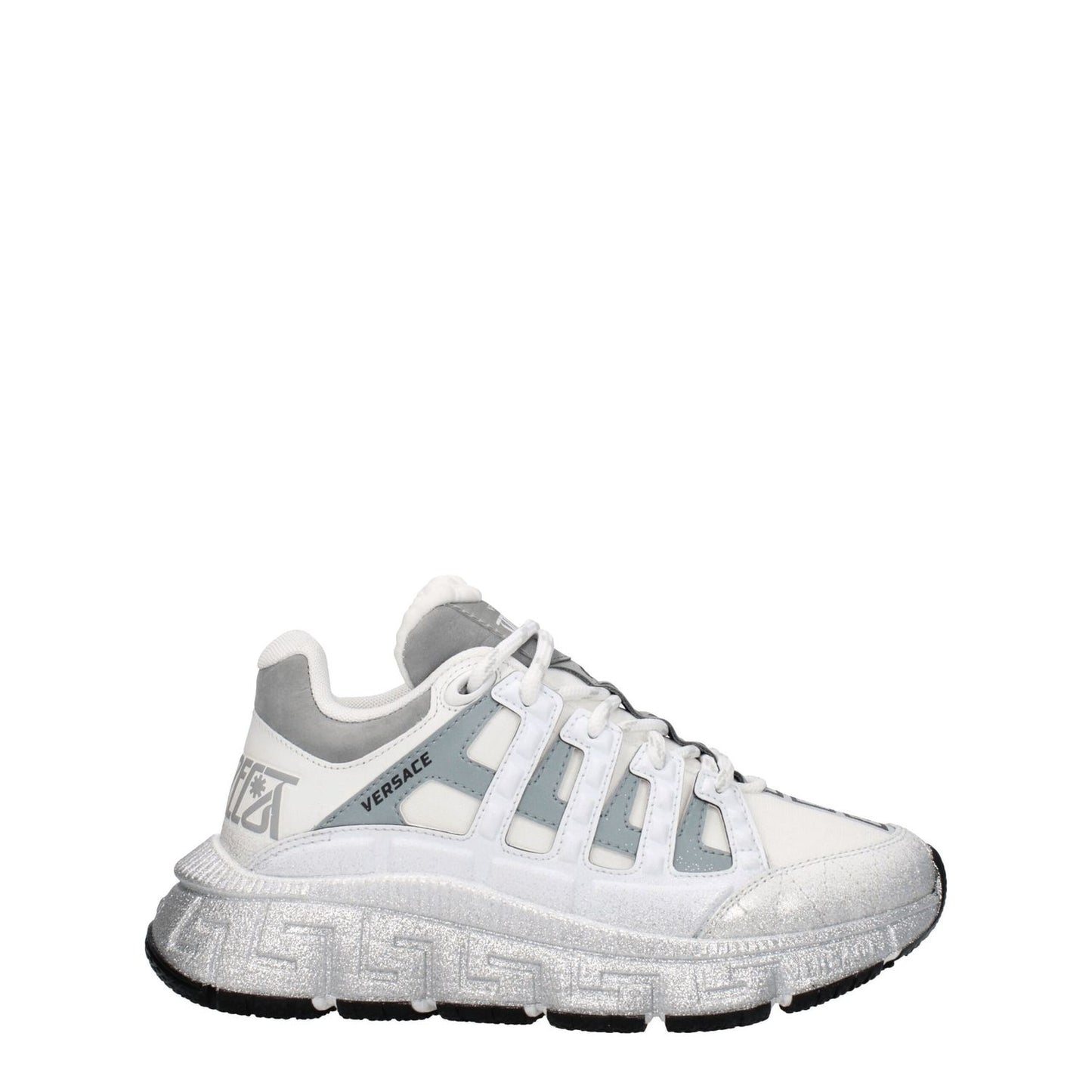 Versace White Fabric Athletic Sneakers