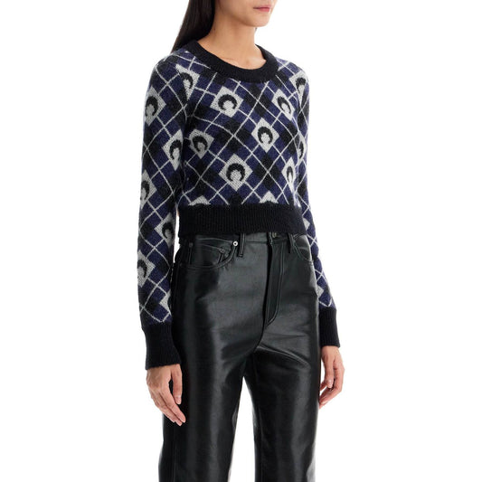 Marine Serre cropped moon argyle pattern Knitwear Marine Serre