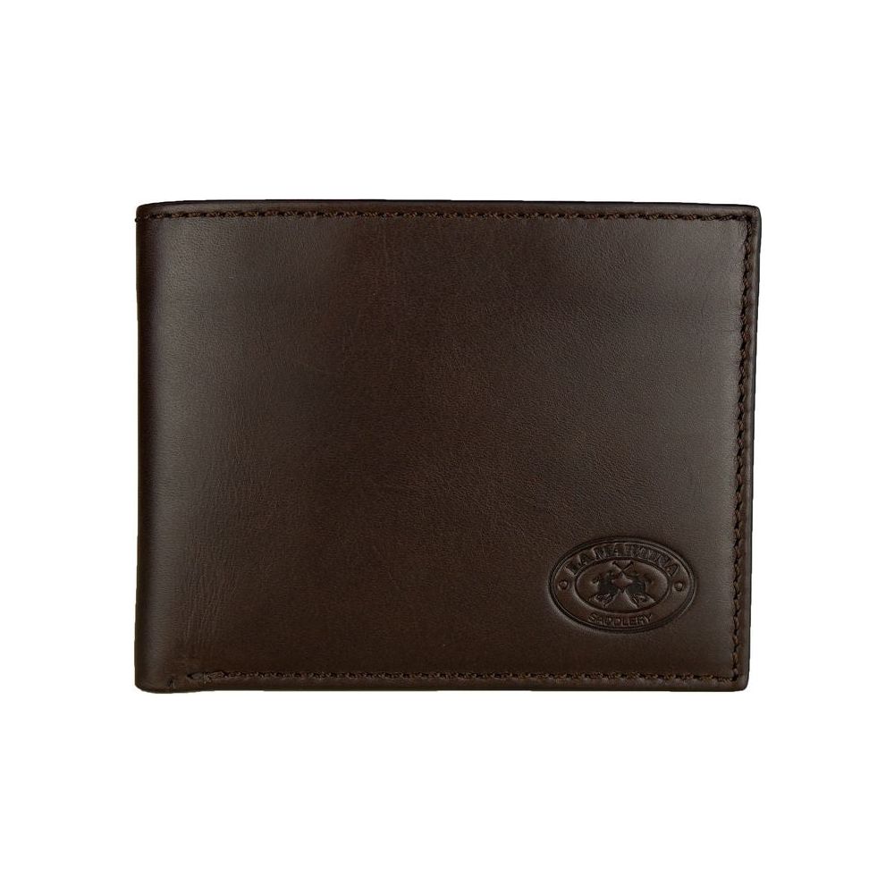 MAN WALLETS Elegant Dark Brown Leather Wallet La Martina