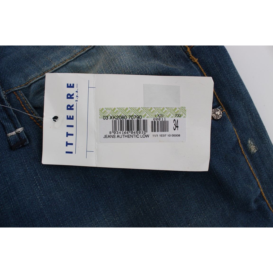 Acht | Blue Wash Denim Cotton Stretch Baggy Fit Jeans | McRichard Designer Brands