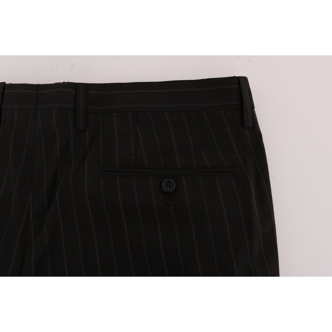 Dolce & Gabbana | Brown Striped Cotton Dress Formal Pants | McRichard Designer Brands