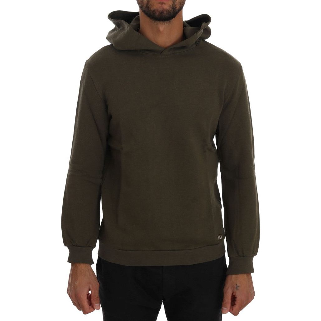 Daniele Alessandrini | Green Pullover Hodded Cotton Sweater | McRichard Designer Brands