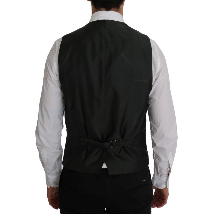 Dolce & Gabbana | Black STAFF Cotton Striped Vest | McRichard Designer Brands
