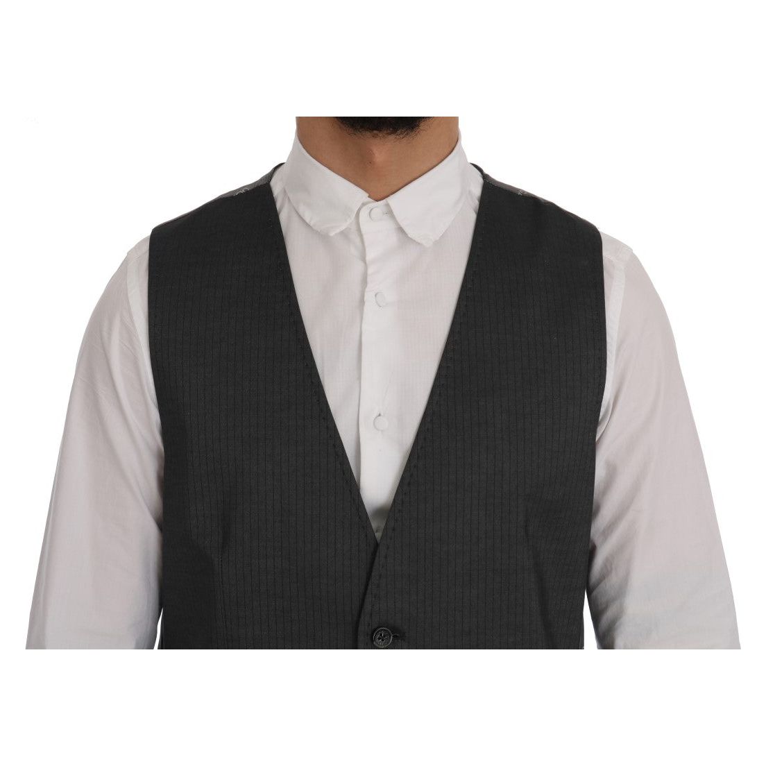 Dolce & Gabbana | Gray STAFF Cotton Rayon Vest | McRichard Designer Brands