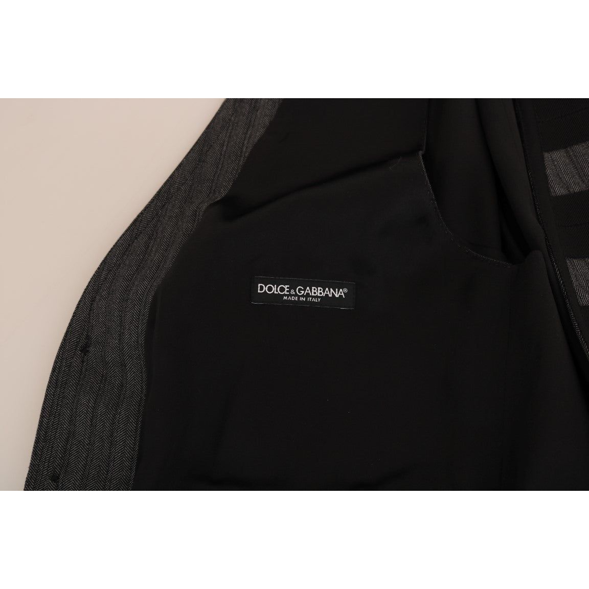 Dolce & Gabbana | Gray Wool Patterned Slim Vest | McRichard Designer Brands