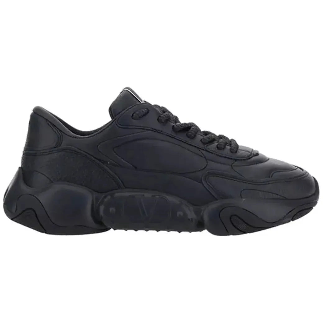 Valentino | Black Calf Leather Garavani Sneakers MAN SNEAKERS | McRichard Designer Brands