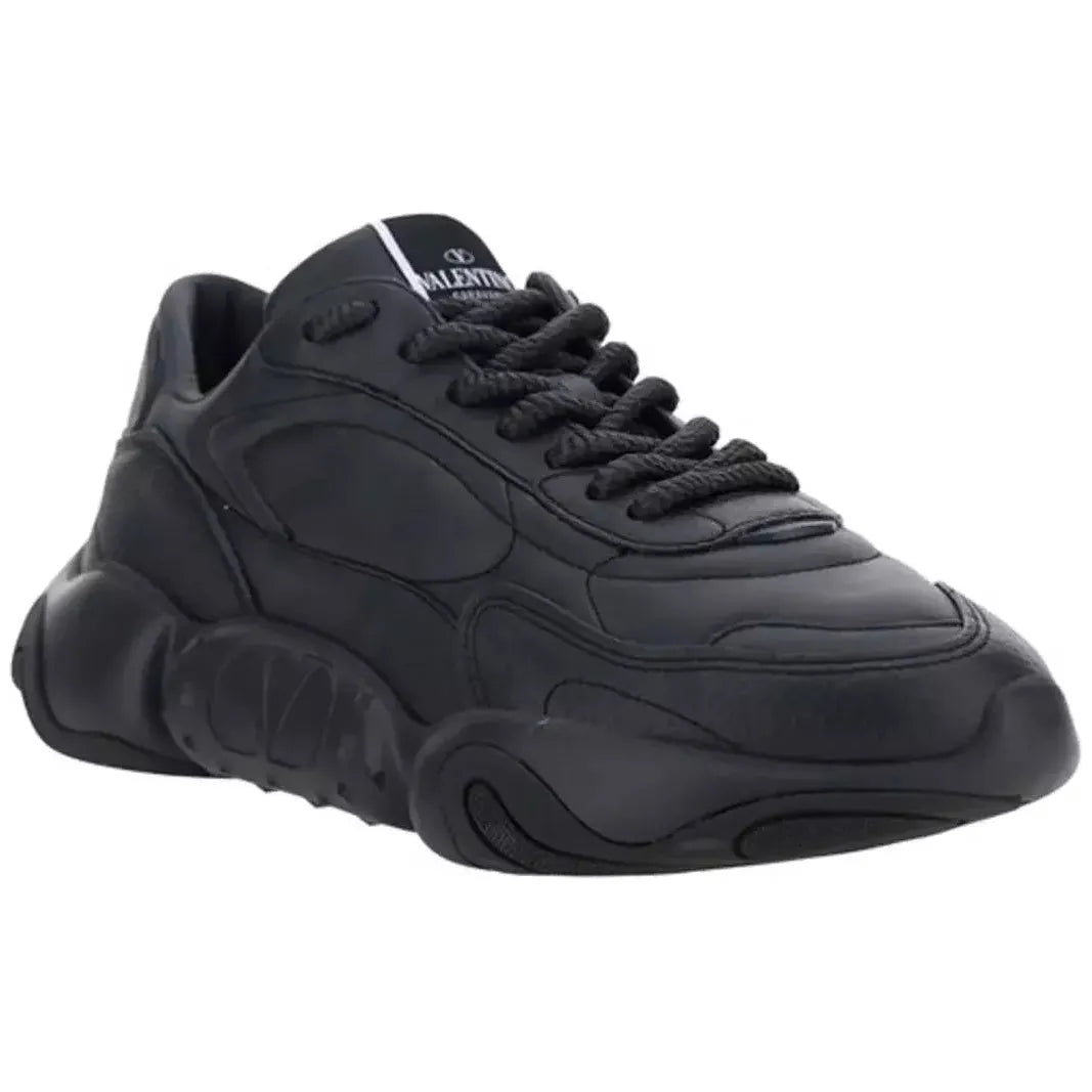 Valentino | Black Calf Leather Garavani Sneakers MAN SNEAKERS | McRichard Designer Brands