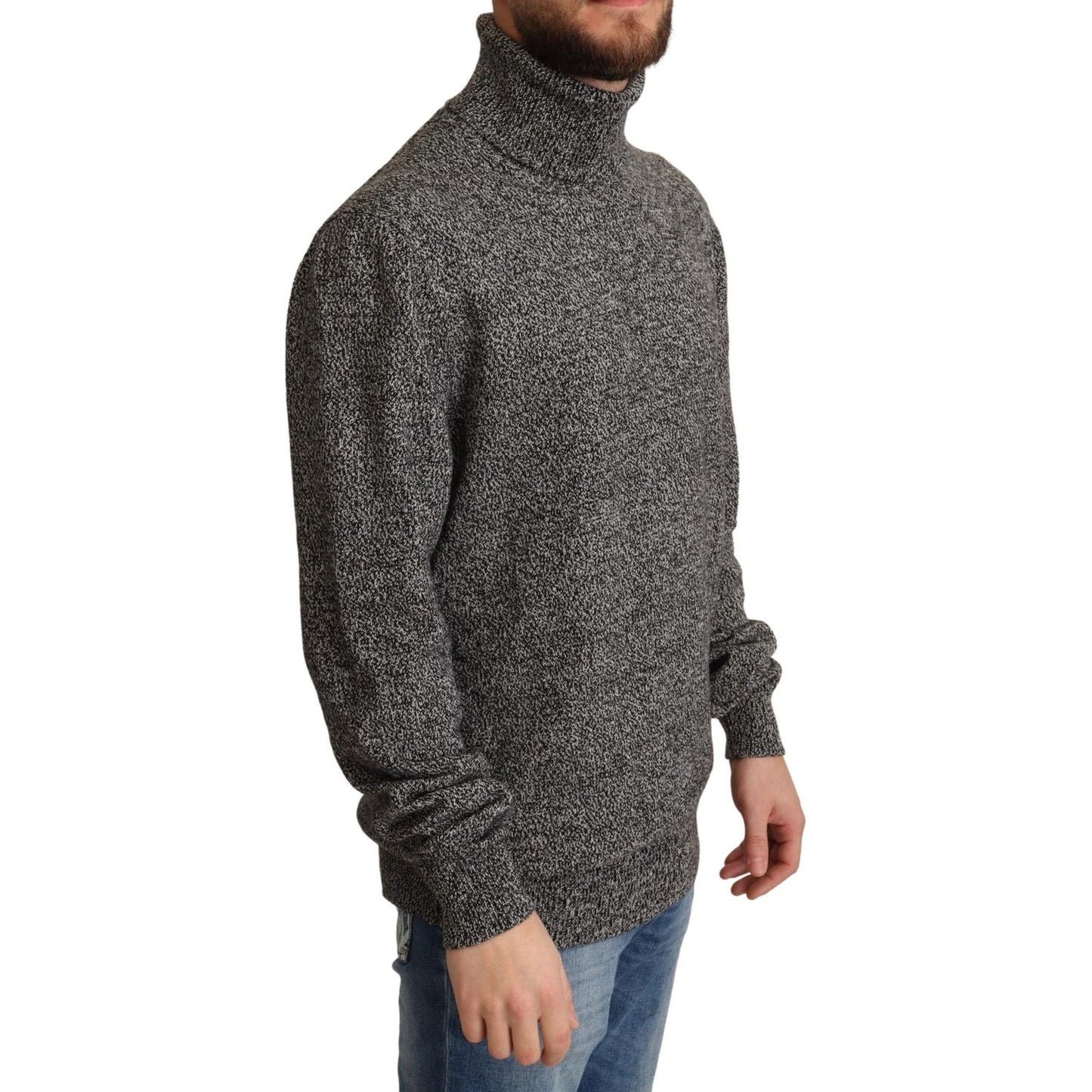 Dolce & Gabbana | Gray Turtle Neck Cashmere Pullover Sweater | McRichard Designer Brands