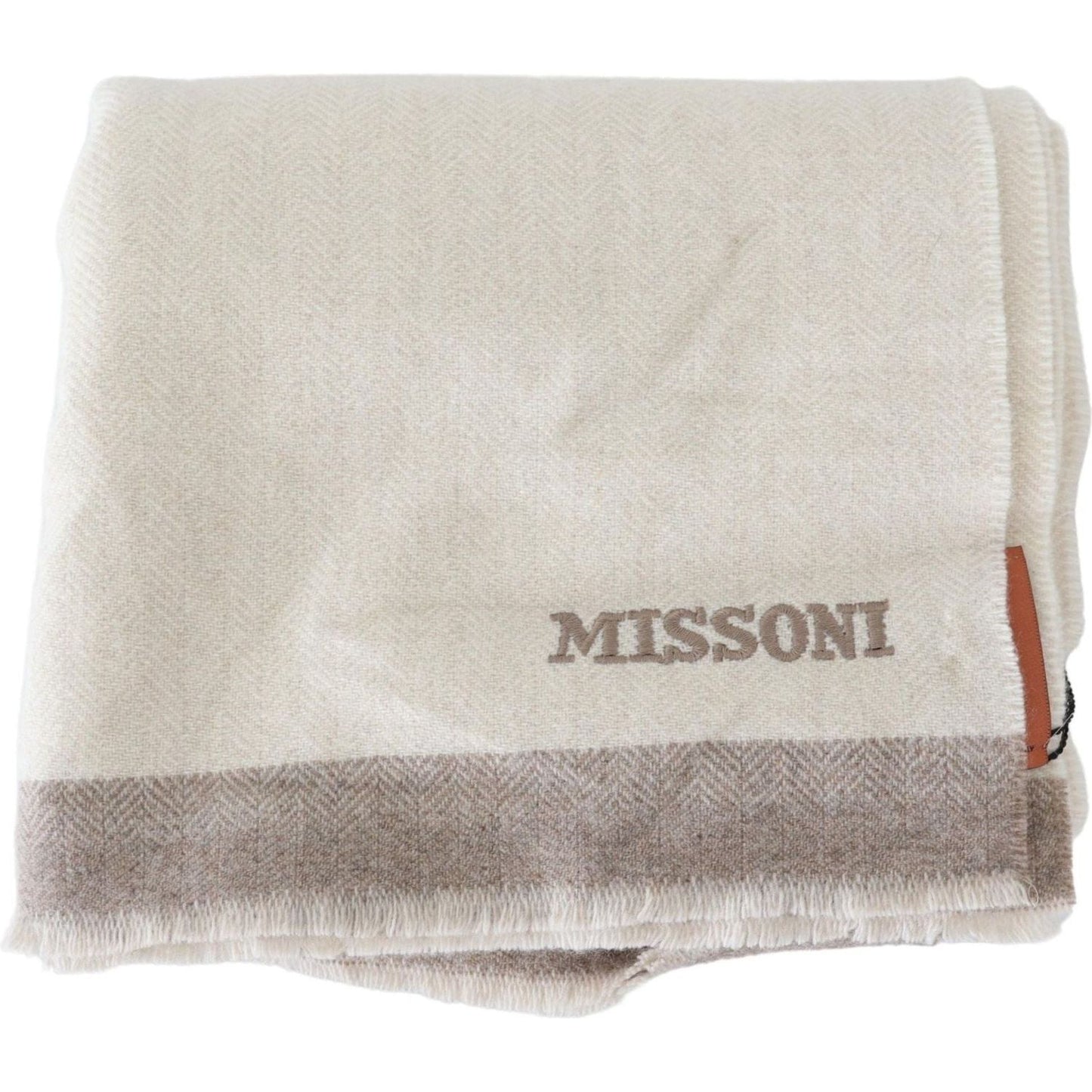 Missoni | Beige Lined Wool Knit Neck Wrap Shawl | 169.00 - McRichard Designer Brands