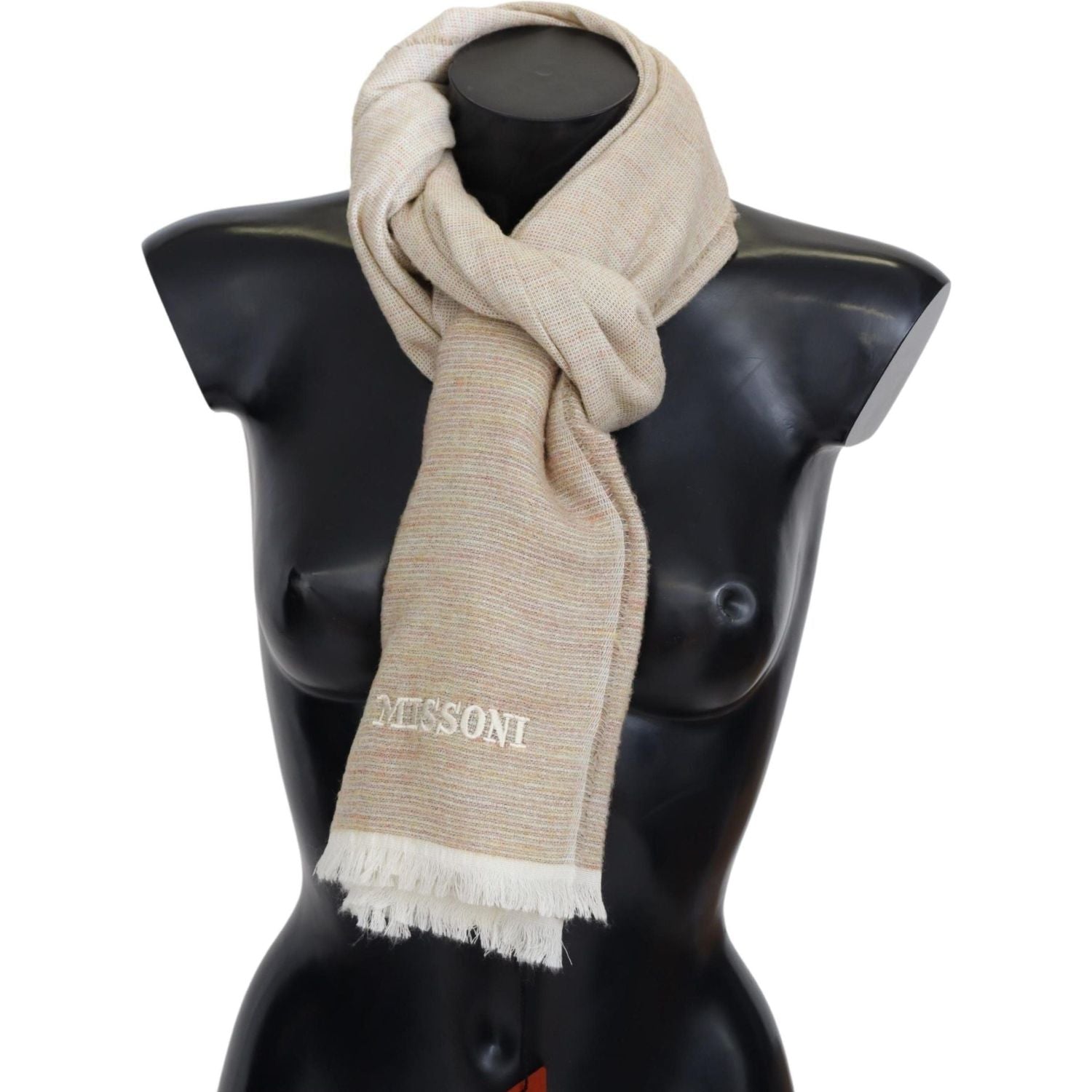 Missoni | Multicolor Lined Wool Knit Neck Wrap Fringe Scarf | 169.00 - McRichard Designer Brands