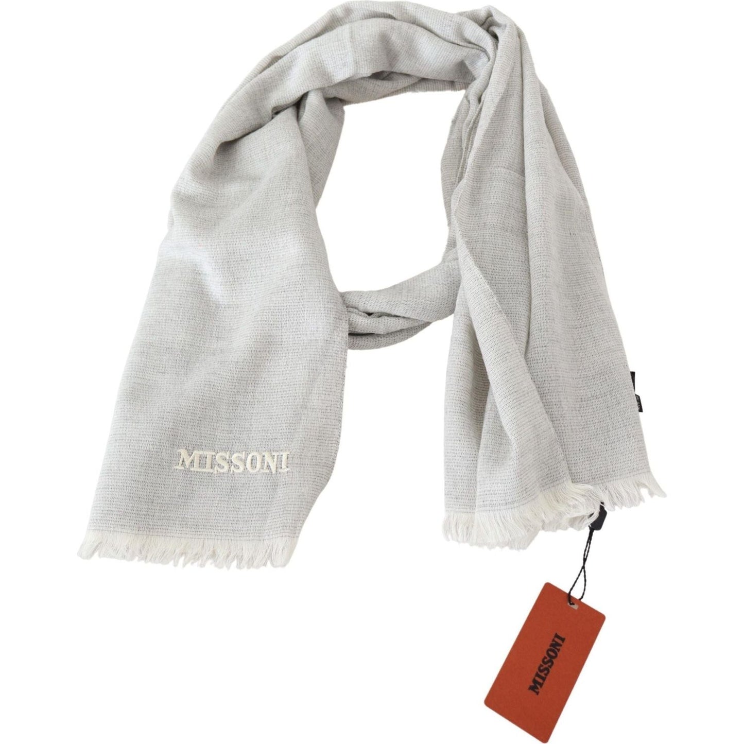 Missoni | Gray Wool Knit Unisex Neck Wrap Scarf | 169.00 - McRichard Designer Brands