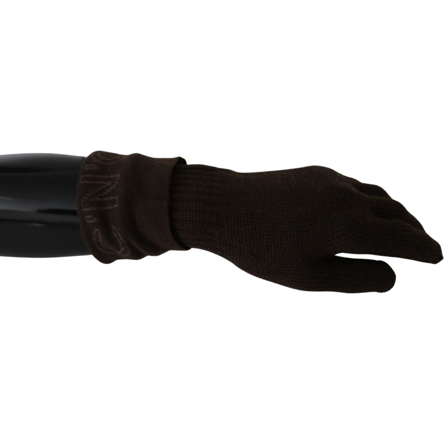 Costume National | Brown Wool Knitted One Size Wrist Length Gloves | McRichard Designer Brands
