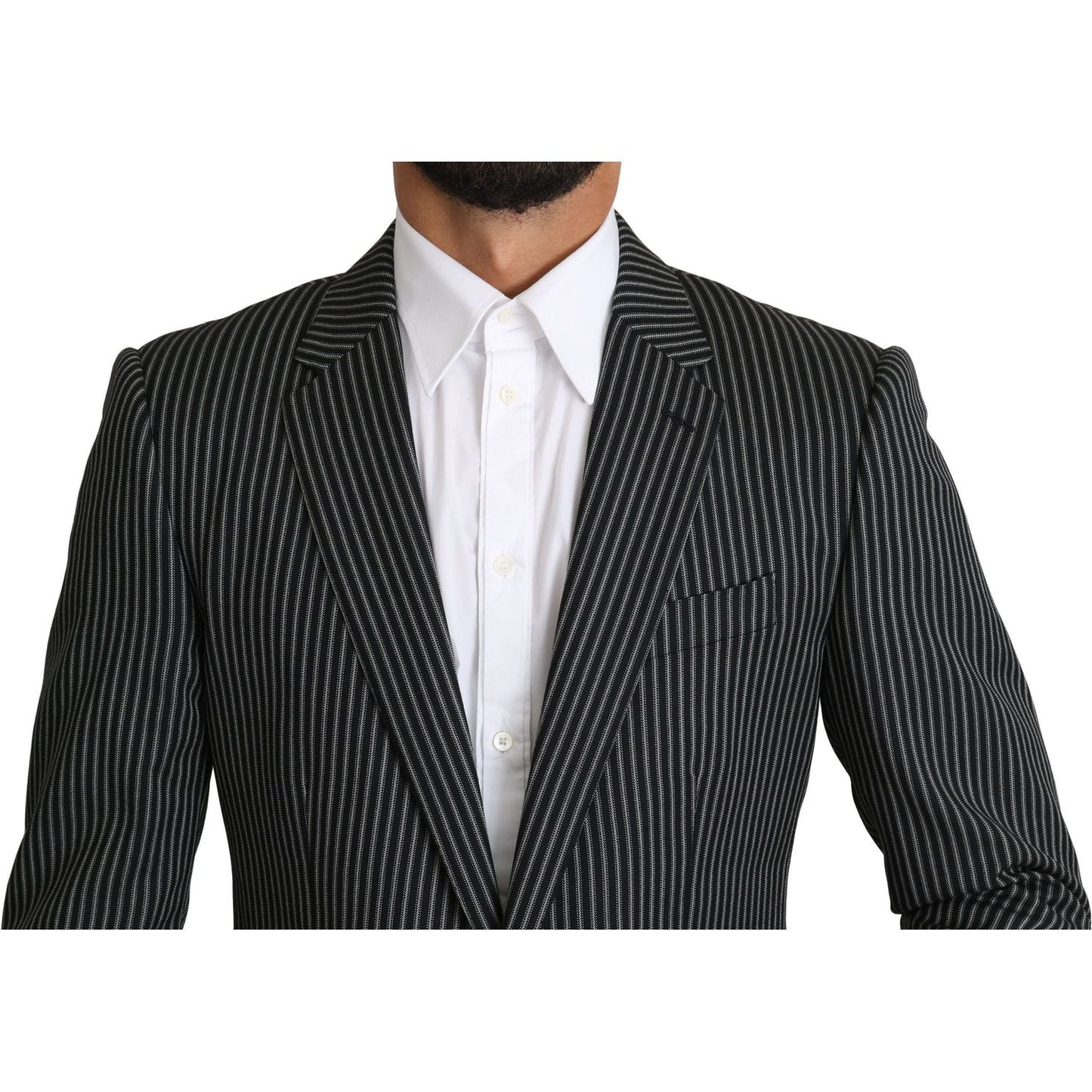 Dolce & Gabbana | Black White Stripes 2 Piece MARTINI Suit | McRichard Designer Brands