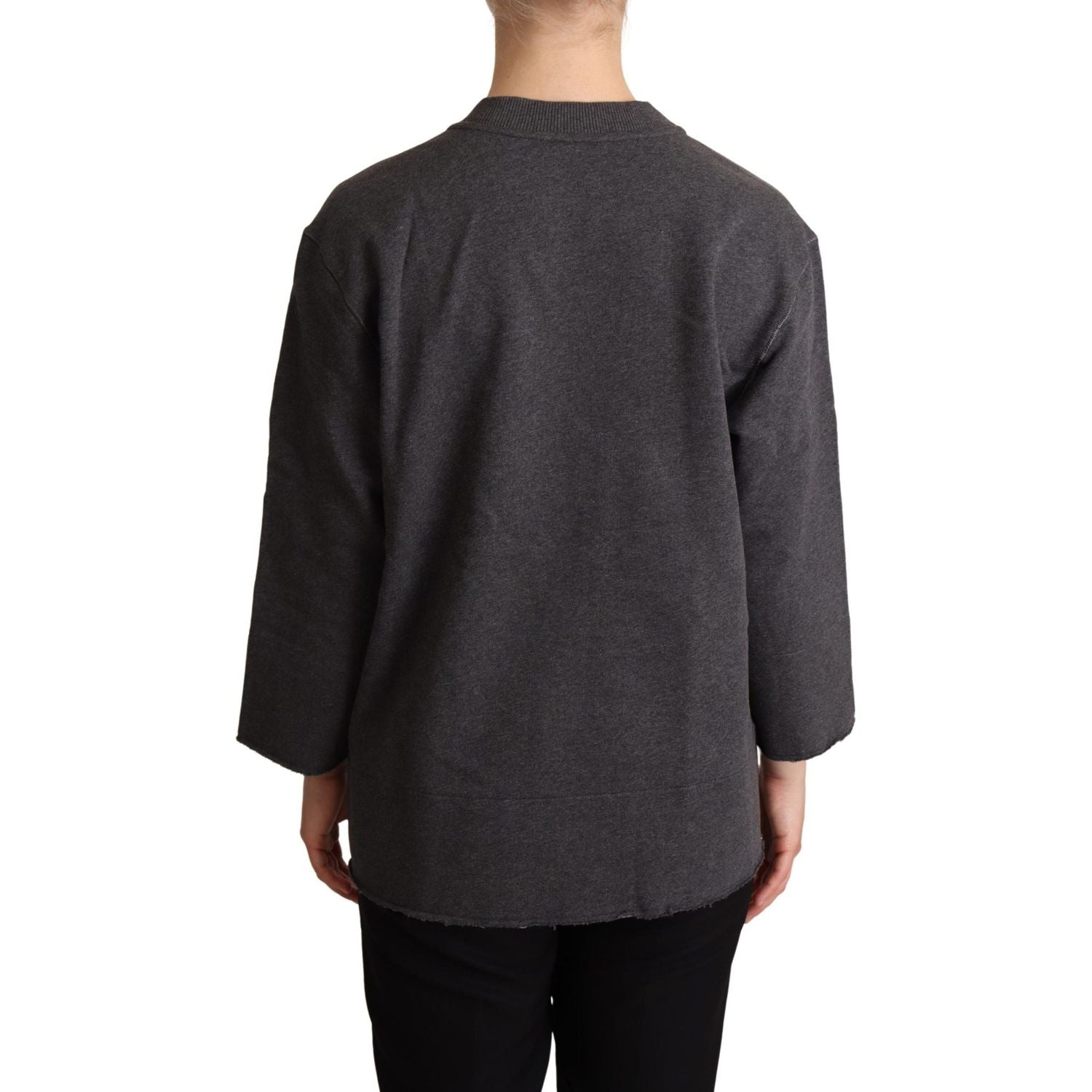 Dolce & Gabbana | Gray Embroidered Women Pullover Sweater  | McRichard Designer Brands
