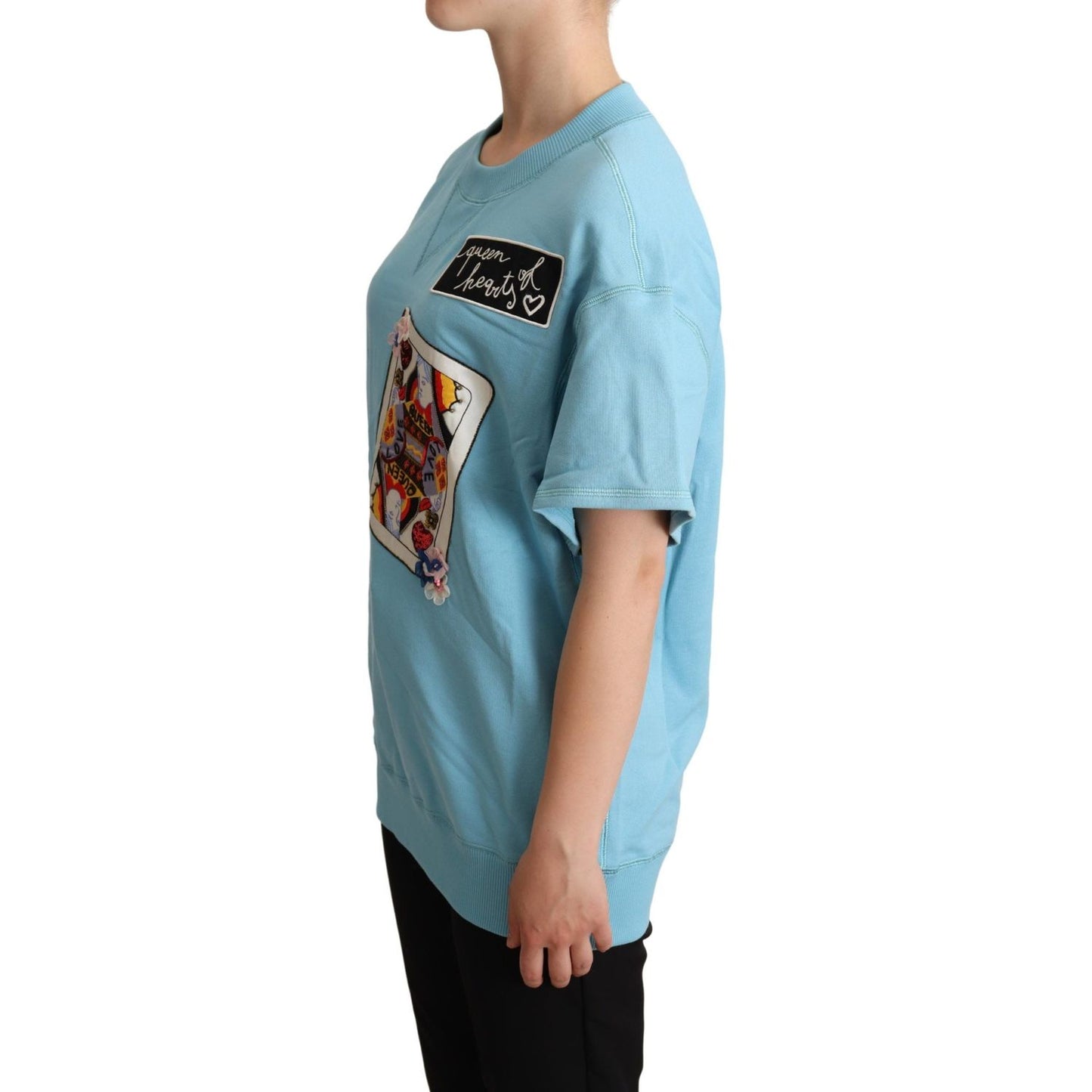 Dolce & Gabbana | BLue Queen Of Hearts Card Sweater T-shirt  | McRichard Designer Brands