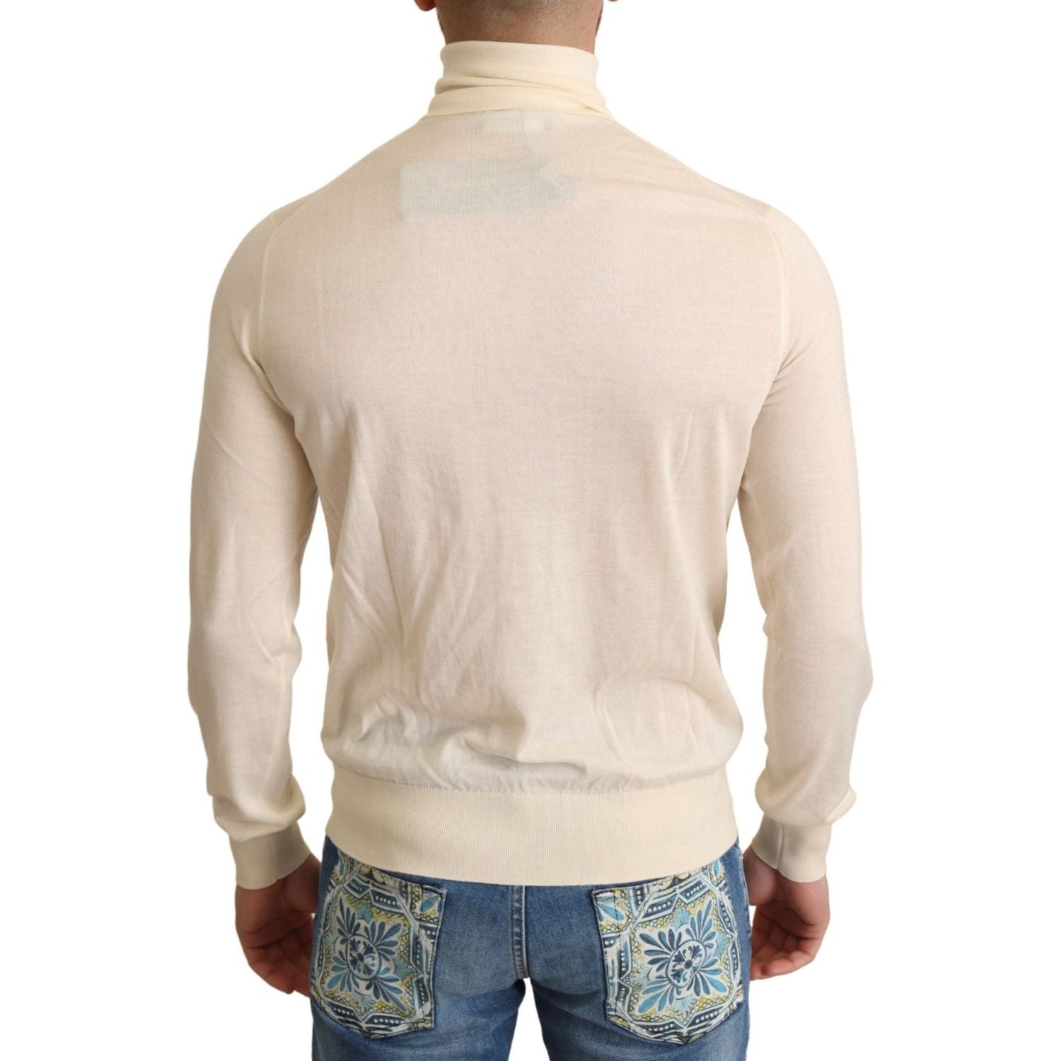 Dolce & Gabbana | Cream Cashmere Turtleneck Pullover Sweater | McRichard Designer Brands