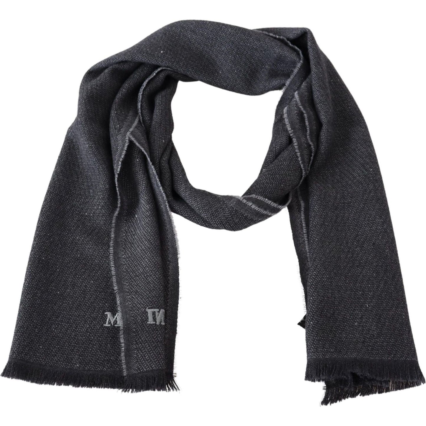 Missoni | Black Wool Knit Unisex Neck Wrap Shawl Scarf  | McRichard Designer Brands