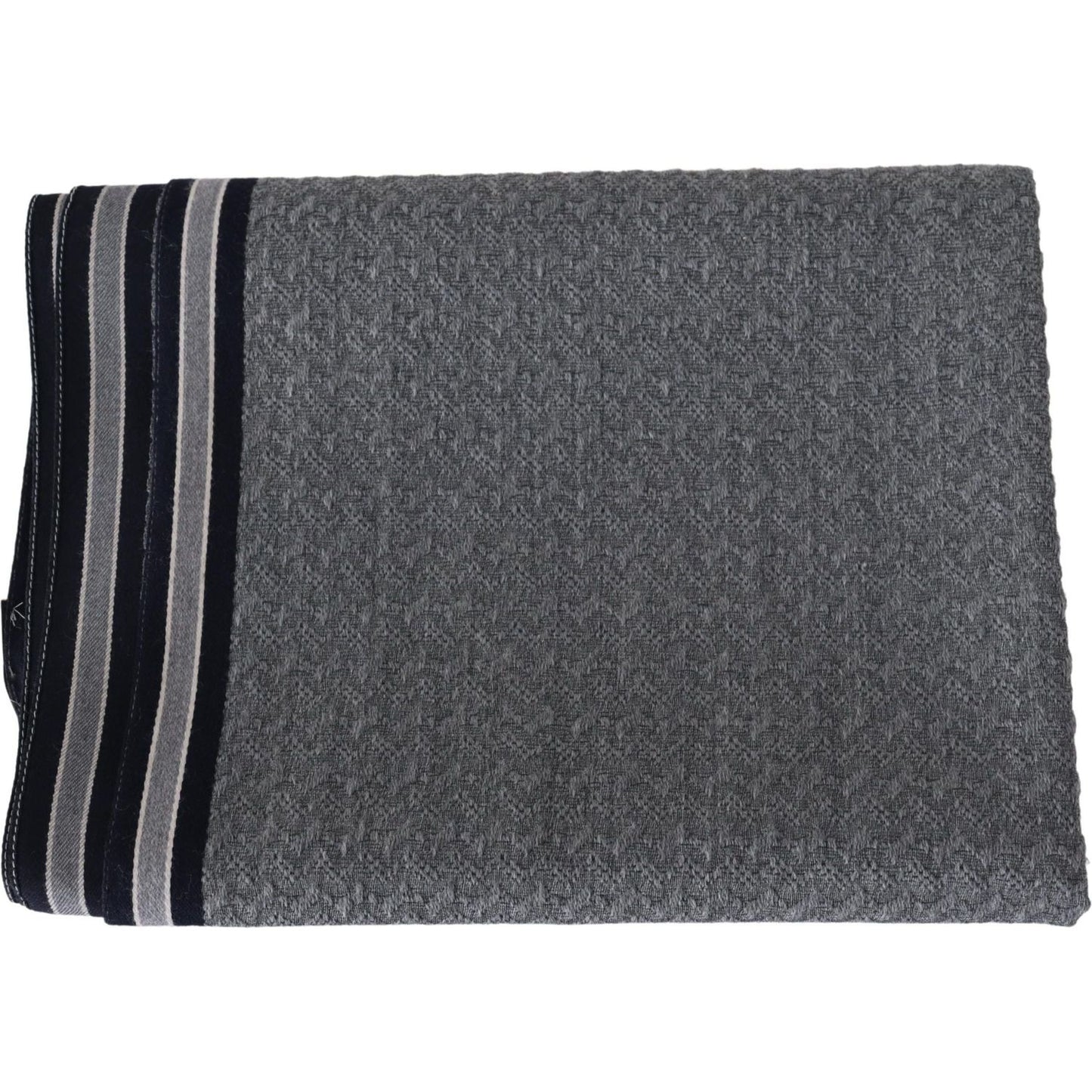 Missoni | Gray Stripes Pattern 100% Wool Unisex Neck Wrap Scarf  | McRichard Designer Brands