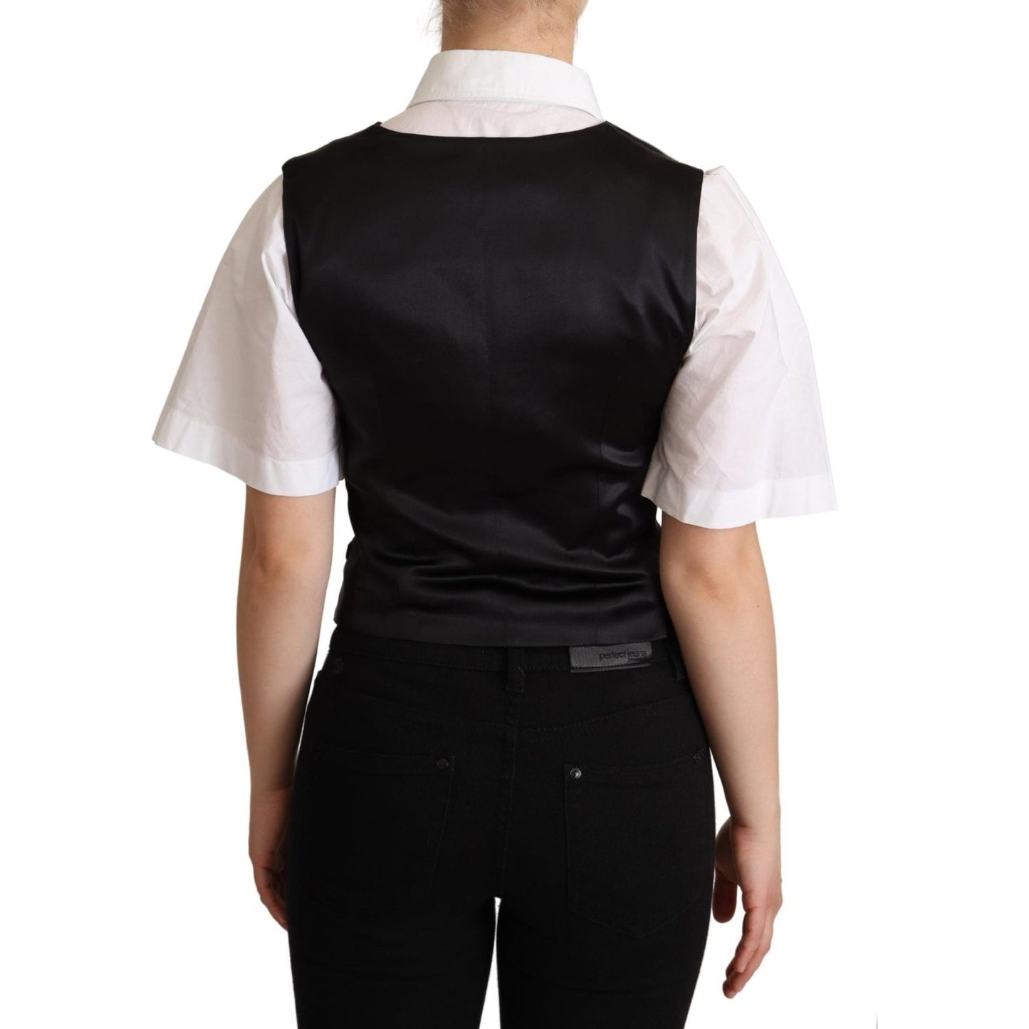 Elegant Silk Blend Black Waistcoat Dolce & Gabbana