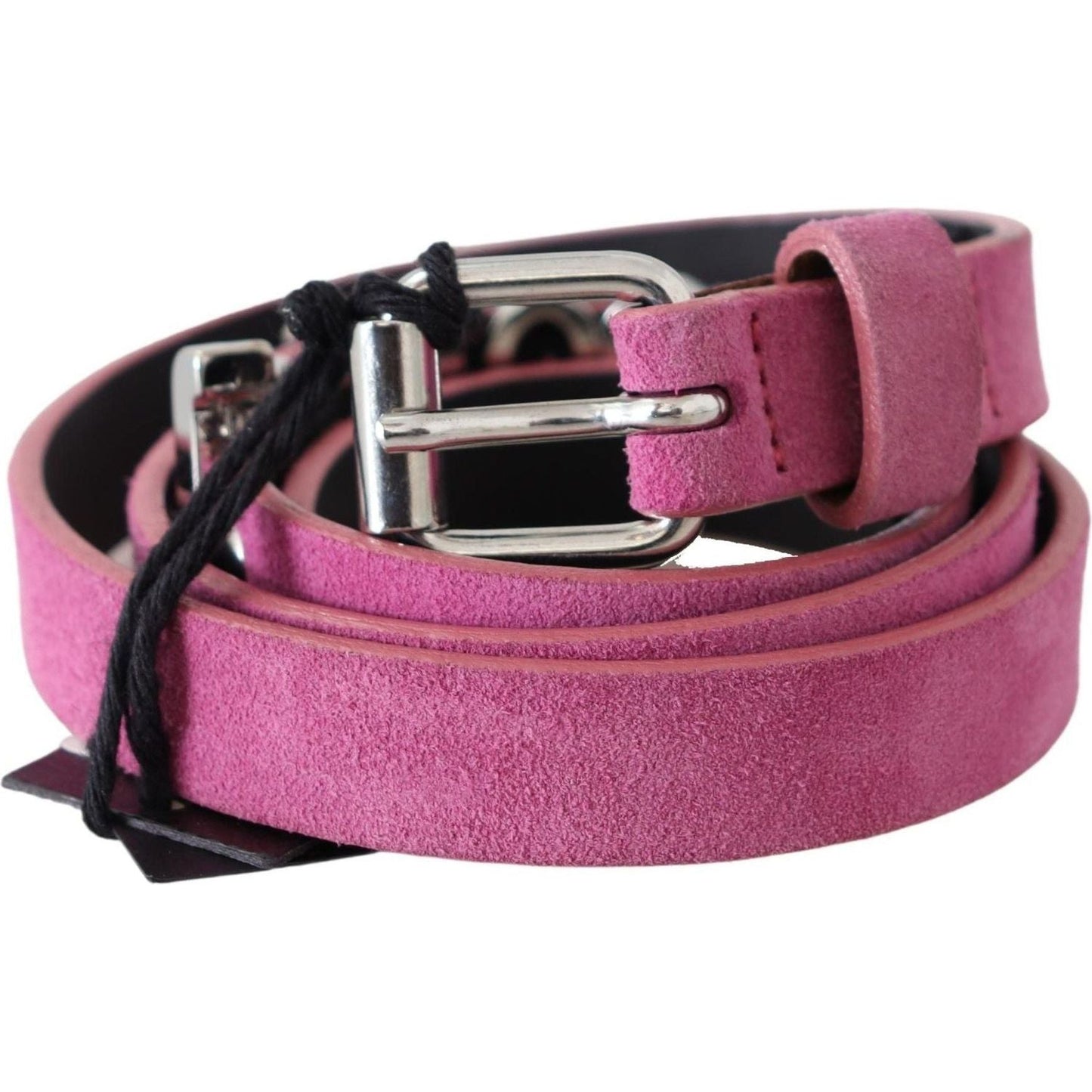 Just Cavalli | Pink Silver Chrome Metal Buckle Waist Belt - McRichard Designer Brands