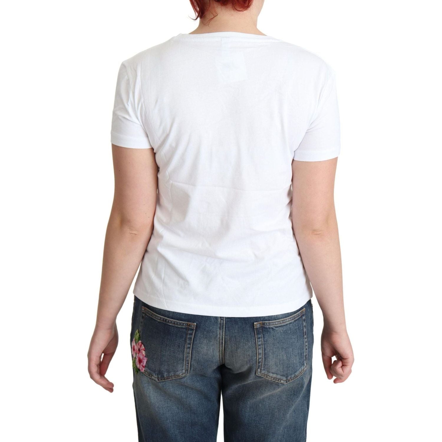 Moschino | White Cotton Graphic Triangle Print T-shirt | 89.00 - McRichard Designer Brands
